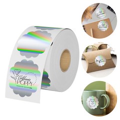 Holographic Thermal Labels 2» Flower Stickers for Thanks Card Logo Tag 400/Roll