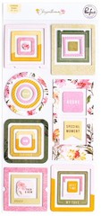 PinkFresh Chipboard Frames Stickers-Chrysanthemum