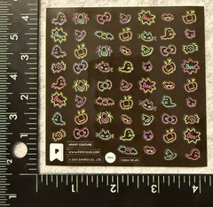 Lot Of 1 Pipsticks Sanrio Hello Kitty Neon Ghost Stickers Halloween Pipstickers