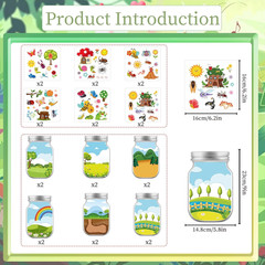 Insects Stickers Crafts Bulk, 24PCS DIY Craft Jar Stickers for Spring/Summer Act
