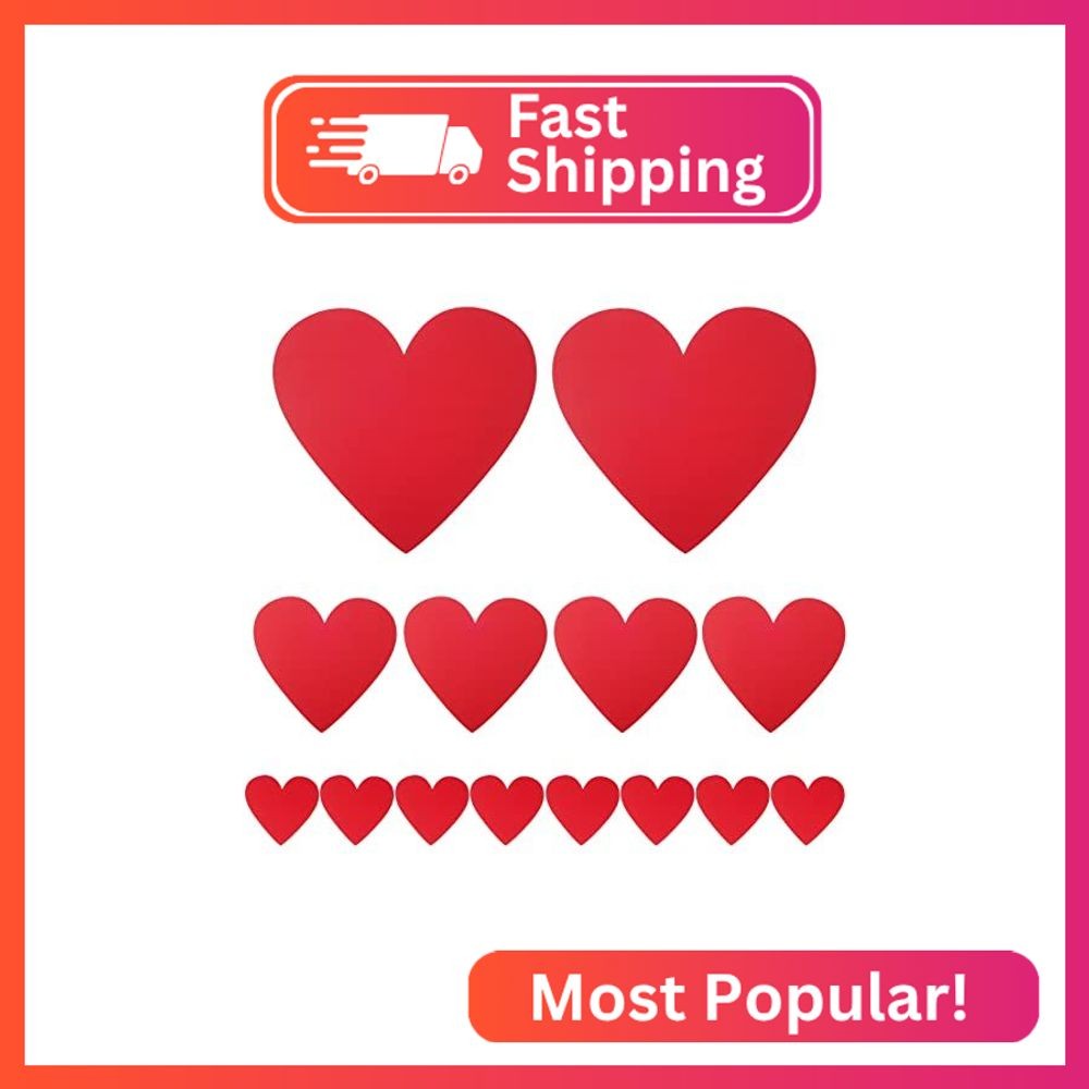 36 Pcs Valentines Heart Cutouts Paper Hearts 12» 8» 4» Red Heart Shaped Cards