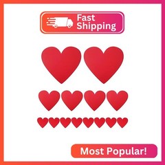 36 Pcs Valentines Heart Cutouts Paper Hearts 12» 8» 4» Red Heart Shaped Cards