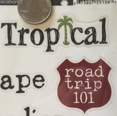 VACATION SLANG Stickers Approx.5-3/4″x12″Road Trip•Tropical•Paradise •Bon Voyage