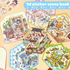 20 Sets DIY 3D Stickers Scene Collection Book DIY Sticker Scenes Make Your Own S