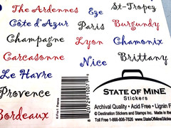 France City Names Script Clear Stickers 8.5×10 Scrapbooking Vintage 2004 NOS
