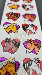 HAMBLY STUDIOS STICKERS PRISMATIC / GLITTER HORSES CARTOON VINTAGE RARE