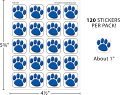 Creative Blue Paw Prints Sticker Set – 120 Durable, Water-Resistant Designs