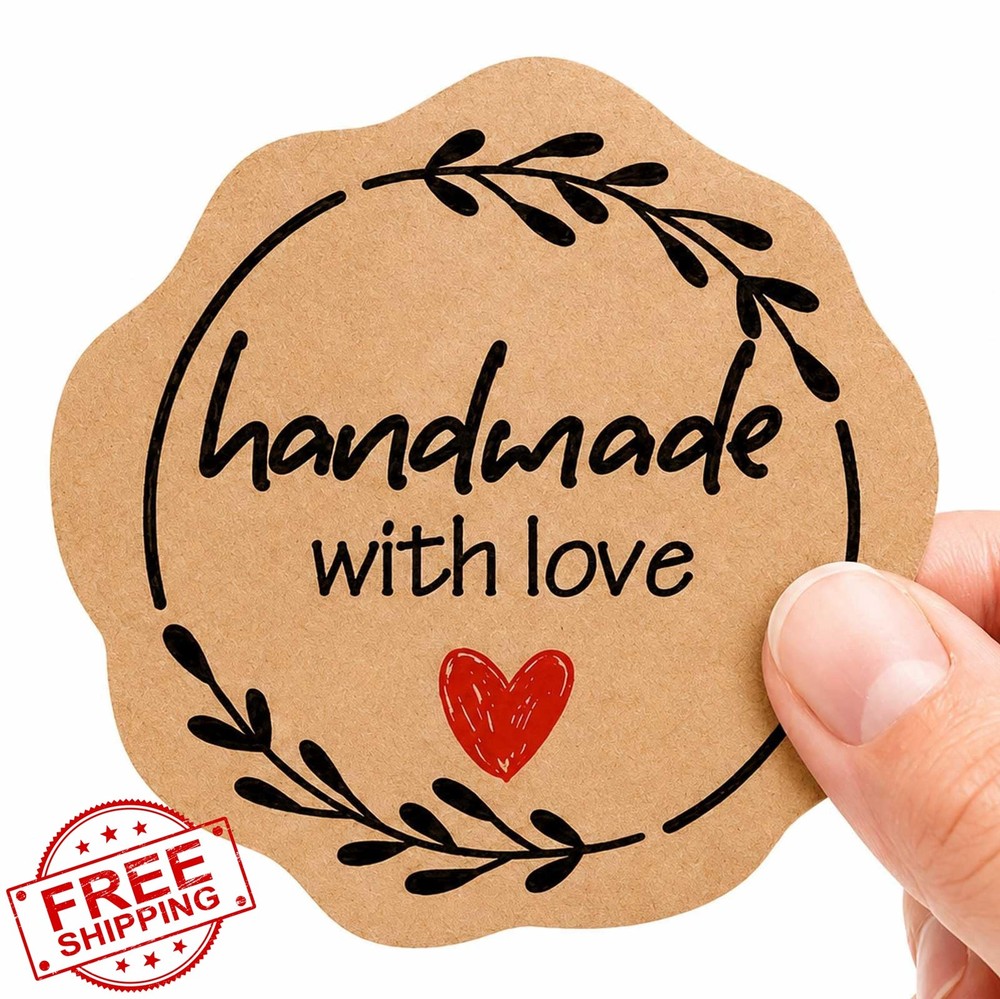jeecalart Kraft Handmade Stickers 1.7″