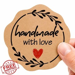 jeecalart Kraft Handmade Stickers 1.7″