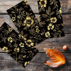 Gold Peonies Rub on Transfers for Crafts and Furniture 3 Sheet 6″X12″ Vintage Fl