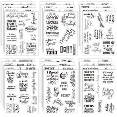 Tudomro 20 Sheets Different Transparent Scrapbook Stickers Vintage Black