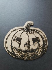 Chipboard Scrapbooking laser scored and cut die cut embellishments pumpkin #1