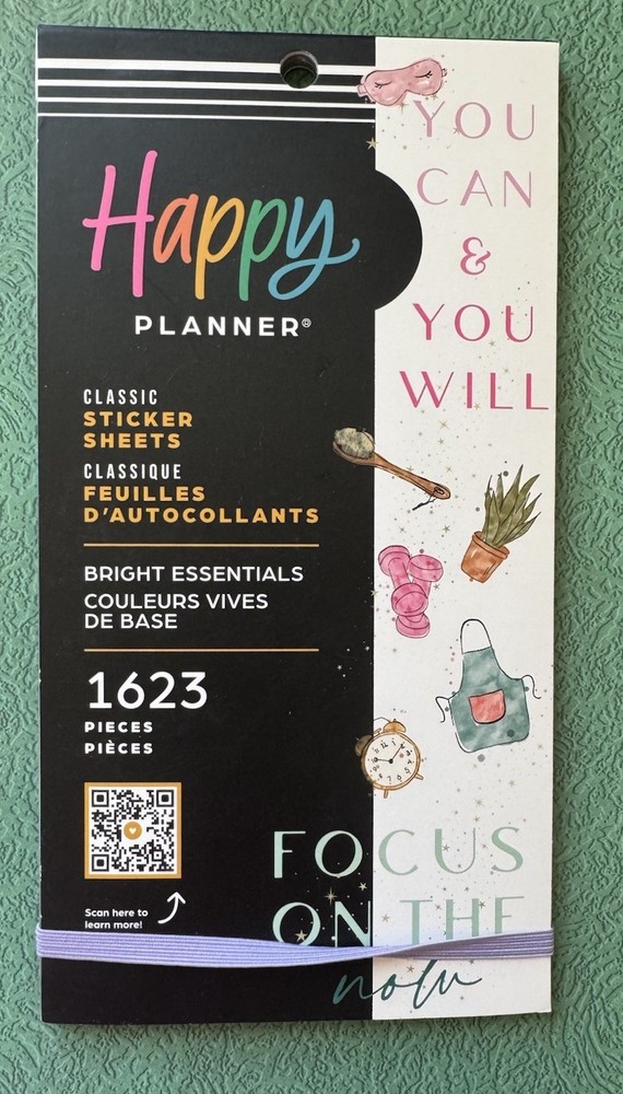 Happy Planner Classic Sticker Sheets Bright Essentials Multicolor 1623 Piece NEW
