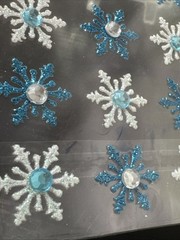 2 Recollections Glitter Snowflake Embellishment 20pcs Stickers Blue & White New
