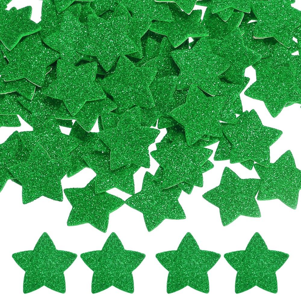 1.8″x1.8″ Star Foam Stickers, 60Pcs EVA Glitters Foam Shape Sticker, Green