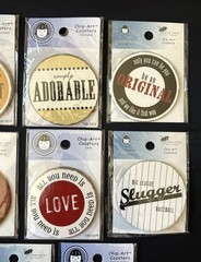 8 Assorted Vintage Li’l Davis Chip-Art Paper Coasters Scrapbooking DIY Craft NEW