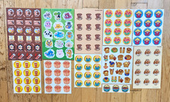 BREAKFAST THEMED 146 SNIFF Stickers ORANGE Breakfast Cereal BACON Cinnamon Rolls