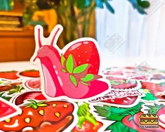 50 pcs «Strawberry» Sticker Pack Kawaii Fruit Chocolate Dessert Strawberry Cake