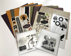 MOONLIGHT Halloween Close to My Heart Paper Pk & Stickers Chipboard 2 Stamp Sets