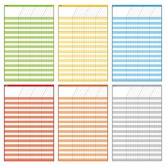 6 Pack Dry Erase Incentive Chart, 6 Multi-Color Tracking Chart for Chore/Resp…
