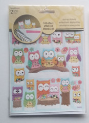 SandyLion Pop-Up Stand Up Sticker Pack 3D Effect Owls & Flowers Unique 2 Sheets