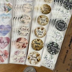 200pcs Cute Thank You Stickers 1” Small Business for Decorate Envelopes Sealing