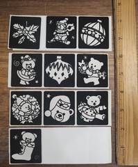 Color Your Own Velvet Sticker Lot Christmas Teddy Bears S249