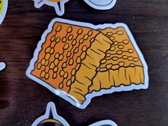STICKERS x 5 Honey Bee Icons Apiculture Beehive Cartoon Large Sticker BEE9
