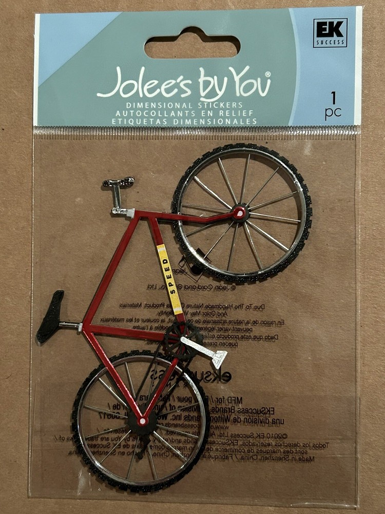 Rare Jolee’s Red Bicycle Scrapbook Stickers