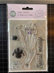 New Veer & Moon Flower Language Clear rubber Stamp IRIS STANDS free USA ship