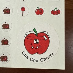 Vintage 80s CTP Matte Cherry Scratch & Sniff Sticker Sheet Rare Maxi Mini