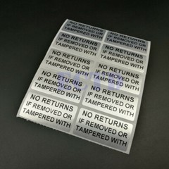 500pcs No Returns If Tampered or Removed Evident Warranty Stickers 4x 2cm