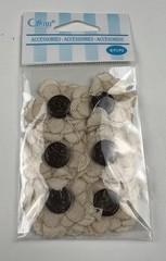 Offray Burlap Flower Buttons 6 In Package Scrapbook Craft Embellishments