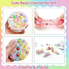120PCS Mixed Colors Slime Charms Cute 0.6 inch to 1 inch,