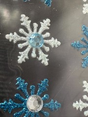 2 Recollections Glitter Snowflake Embellishment 20pcs Stickers Blue & White New