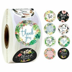 2 Roll of 1000 pcs 1″ Assorted Floral Thank You Stickers Round Sealing Labels US