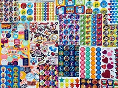 STICKER LOT Sandylion Hallmark RECOLLECTIONS AGC HASBRO CARLTON TREND EUREKA SET