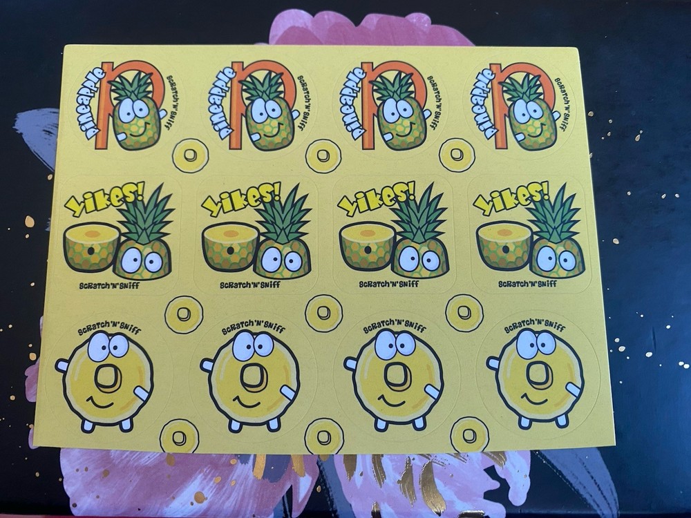 ScratchNSniff Pineapple Scent Sticker Sheet (1 Sheet Of 12 Stickers)