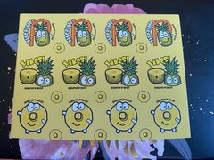 ScratchNSniff Pineapple Scent Sticker Sheet (1 Sheet Of 12 Stickers)