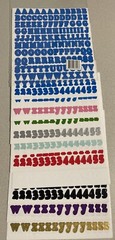 ABC/123 Lot 43 FULL SHEETS Stickers 14 Different Colors Scrapbook Craft Kids NEW
