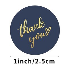 Roll of 500 1″ Thank You for Your Purchase Stickers Gold Round Sealing Labels