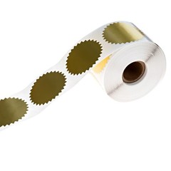 Shiny Gold Starburst Seal Stickers – 500 Sun Shape Blank Embossing Labels, 2″ Se