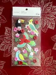 TROPICAL BIRDS TOUCAN FLOWER RECOLLECTIONS 3D STICKERS