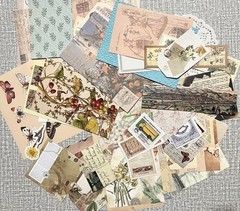 50+ Pcs, Small Lot Creative Junk Journal Ephemera, Scrapbook Collage