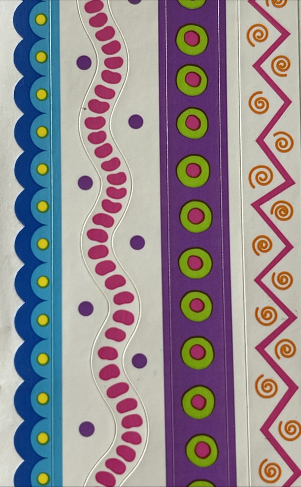 GROOVY GRAPHICS Stickers(6pc) Mrs.Grossman’s•Boarder•Zig-Zag •Polka-Dot•Scallop•