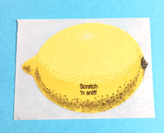 Vintage 80’s 3M matte lemon scratch ‘n sniff sticker module
