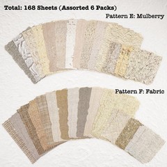 168 Sheets Scrapbook & Embossed Textured Paper Assorted Set – 6 Multicolor