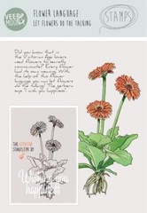 New Veer & Moon Flower Language A6 Clear rubber Stamp Gerbera free USA ship