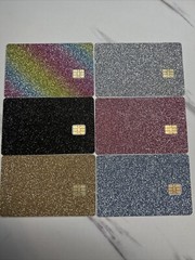 Credit card sticker. Glitter skin PINK