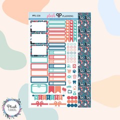 Kawaii Skunk Floral Pattern Planner Stickers Sampler, Floral Pattern, Kawaii